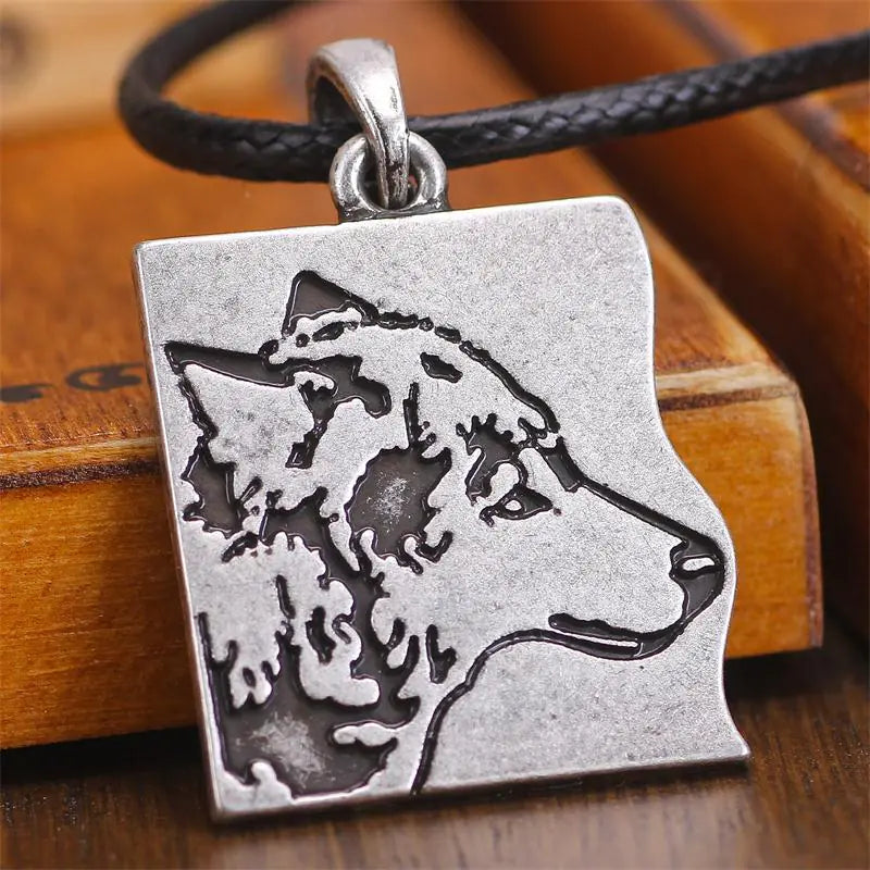 Couple Wolf Pendant Necklace, Wolf Head Necklace
